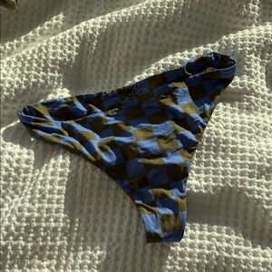 Acacia Swimwear Bottom (M) Blue Checkered